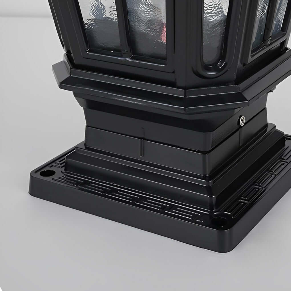 Pagoda Solar Outdoor Pillar Light | Retro Pavilion-Style Die-Cast Aluminum Fence Post Light, Black or Bronze