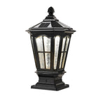 Pagoda Solar Outdoor Pillar Light | Retro Pavilion-Style Die-Cast Aluminum Fence Post Light, Black or Bronze