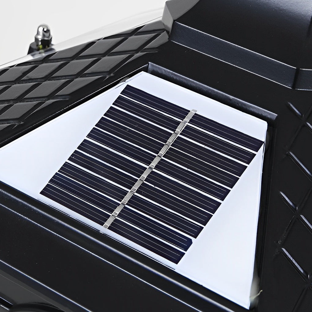 Pagoda Solar Outdoor Pillar Light | Retro Pavilion-Style Die-Cast Aluminum Fence Post Light, Black or Bronze