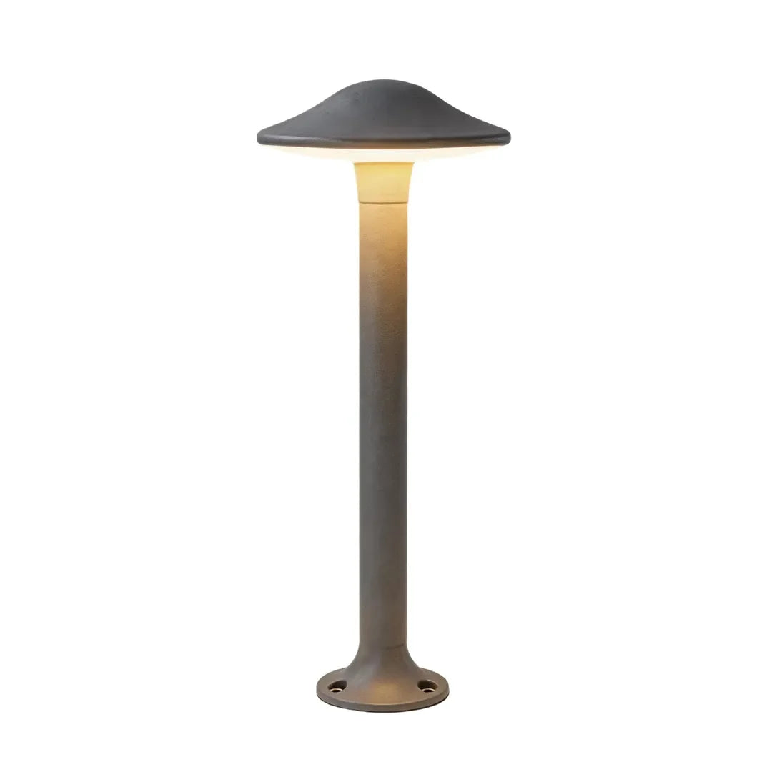 Morel Modern Mushroom Path Light | Gray Aluminum Outdoor LED Landscape Light, Warm White