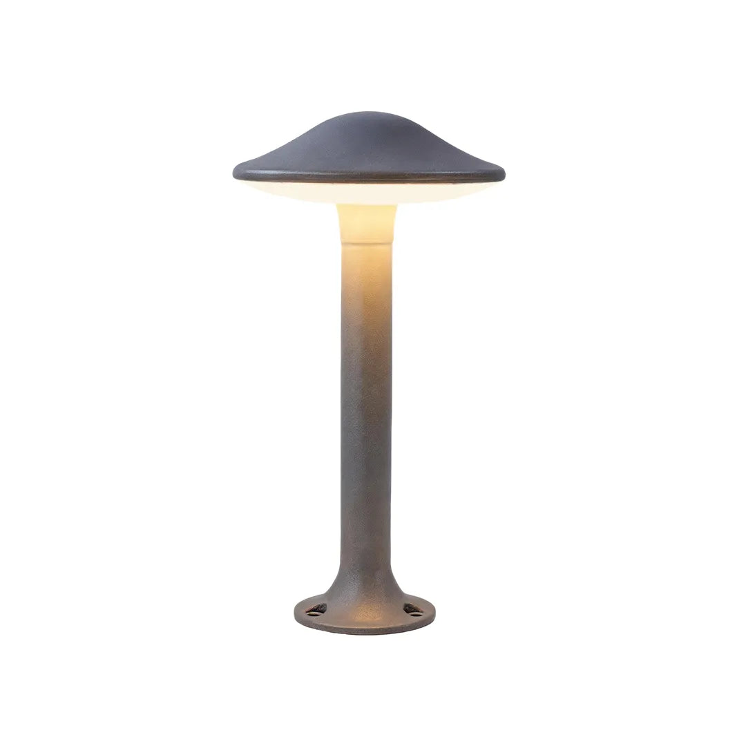 Morel Modern Mushroom Path Light | Gray Aluminum Outdoor LED Landscape Light, Warm White