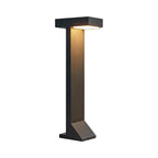 Tessel Modern Outdoor Path Light | Geometric Black Stainless Steel LED Landscape Light, Solar or Hardwired