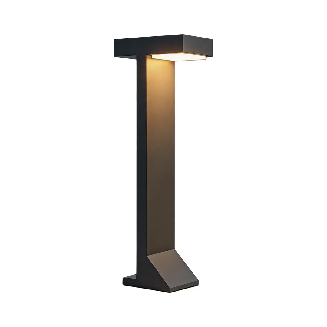 Tessel Modern Outdoor Path Light | Geometric Black Stainless Steel LED Landscape Light, Solar or Hardwired