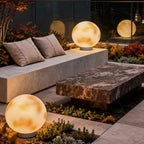 Selene Modern Moon Pillar Light | Round LED Outdoor Gatepost Light, Solar or Hardwired
