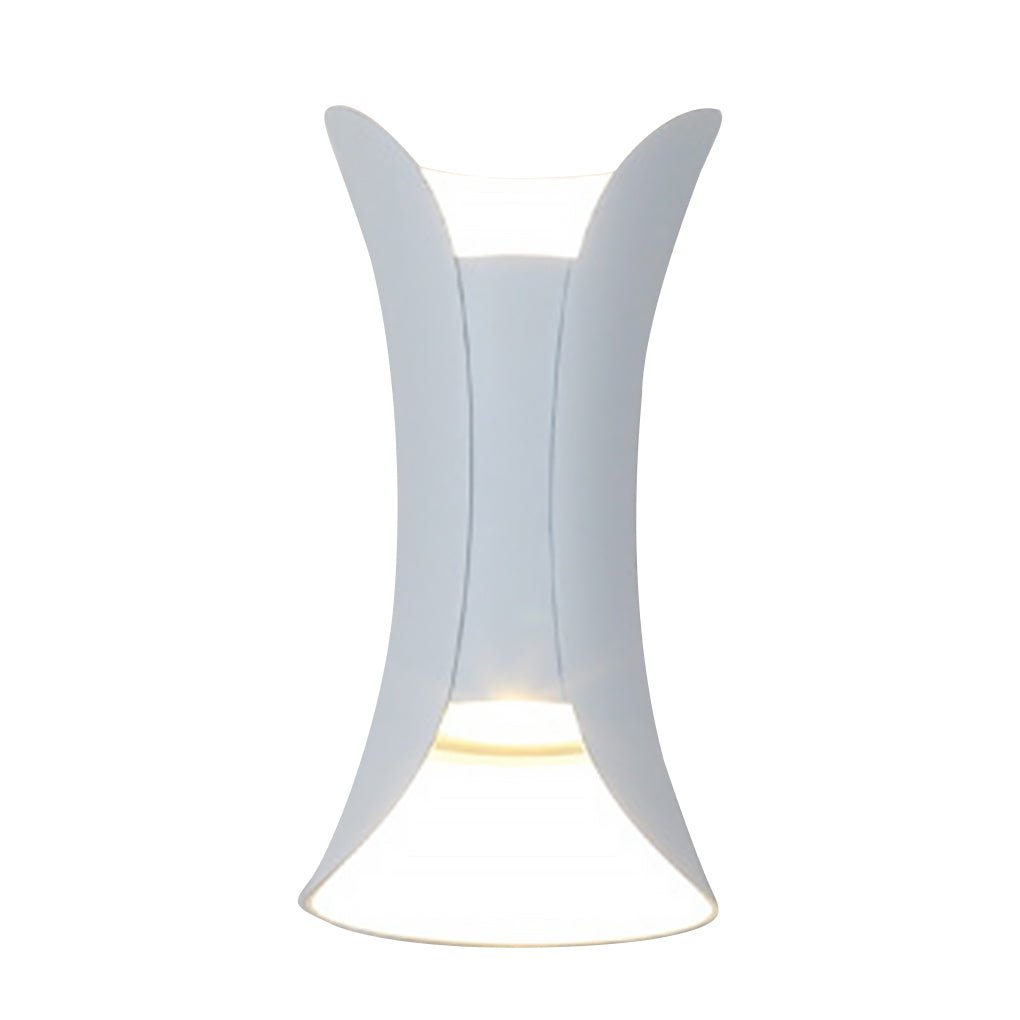 Vega Modern Up Down Outdoor Wall Light | Sculptural Curved Aluminum LED Sconce, Black or Gold Finish