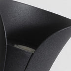 Vega Modern Up Down Outdoor Wall Light | Sculptural Curved Aluminum LED Sconce, Black or Gold Finish