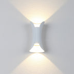 Vega Modern Up Down Outdoor Wall Light | Sculptural Curved Aluminum LED Sconce, Black or Gold Finish