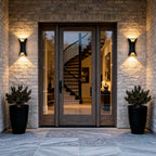 Vega Modern Up Down Outdoor Wall Light | Sculptural Curved Aluminum LED Sconce, Black or Gold Finish