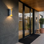 Vega Modern Up Down Outdoor Wall Light | Sculptural Curved Aluminum LED Sconce, Black or Gold Finish