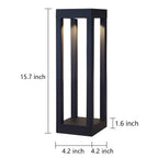Sentry Modern Outdoor Bollard Light | Black Die-Cast Aluminum Four-Beam LED Garden Path Light