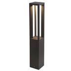 Sentry Modern Outdoor Bollard Light | Black Die-Cast Aluminum Four-Beam LED Garden Path Light