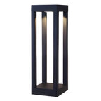 Sentry Modern Outdoor Bollard Light | Black Die-Cast Aluminum Four-Beam LED Garden Path Light