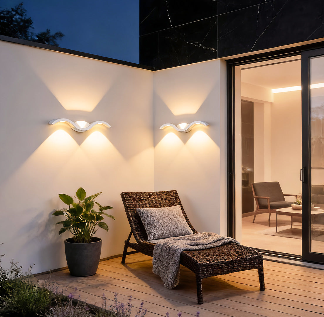 Tidal Wave Up Down Wall Sconce | Modern Die-Cast Aluminum LED Wall Light, Indoor and Outdoor