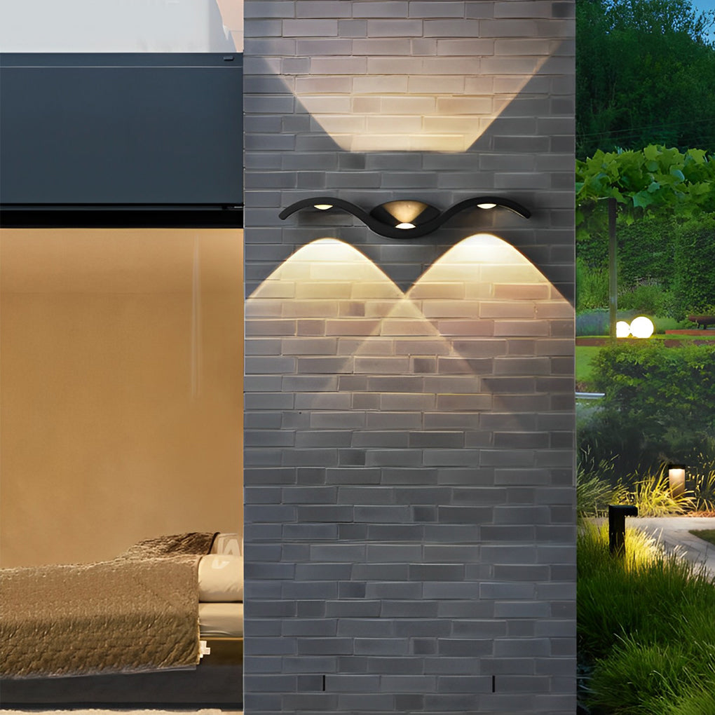 Tidal Wave Up Down Wall Sconce | Modern Die-Cast Aluminum LED Wall Light, Indoor and Outdoor