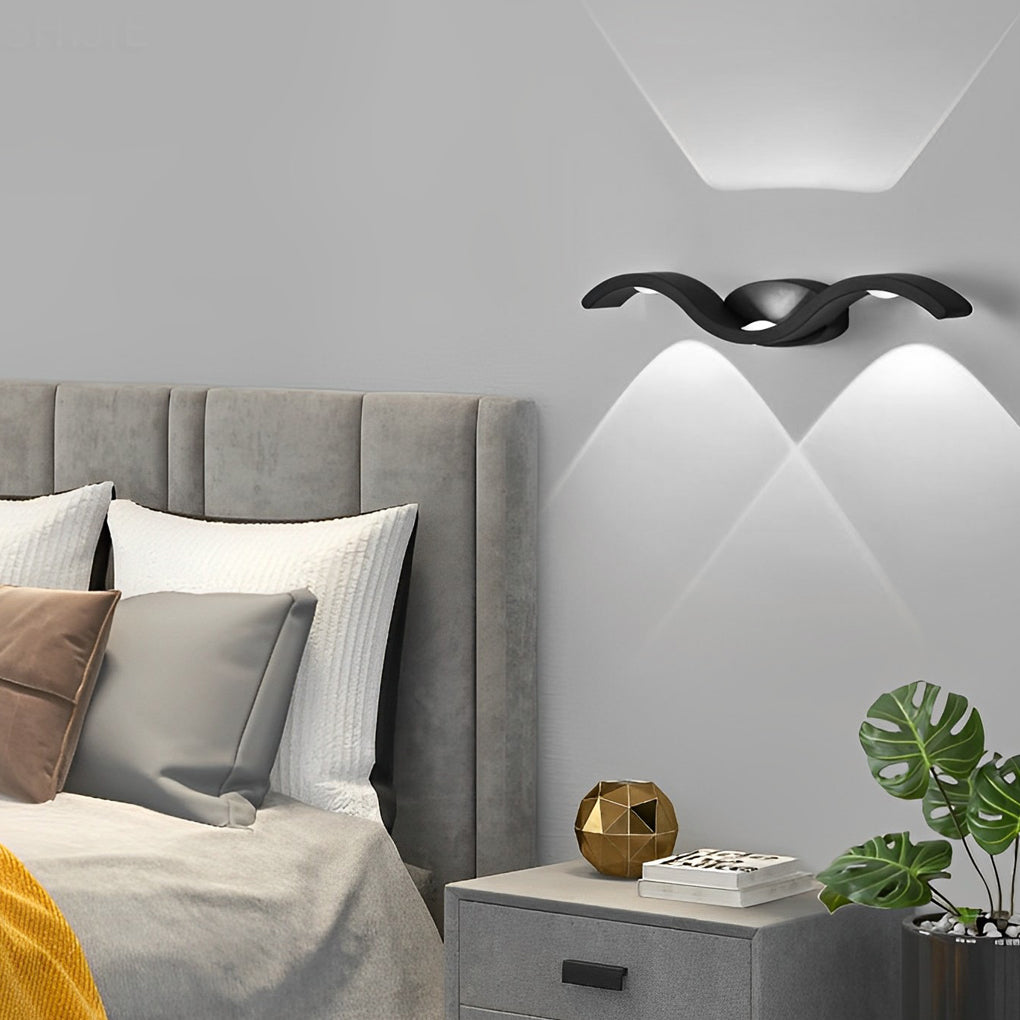 Tidal Wave Up Down Wall Sconce | Modern Die-Cast Aluminum LED Wall Light, Indoor and Outdoor