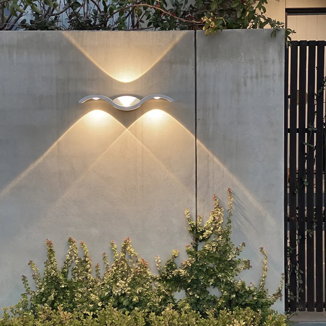 Tidal Wave Up Down Wall Sconce | Modern Die-Cast Aluminum LED Wall Light, Indoor and Outdoor