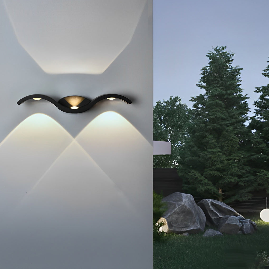Tidal Wave Up Down Wall Sconce | Modern Die-Cast Aluminum LED Wall Light, Indoor and Outdoor