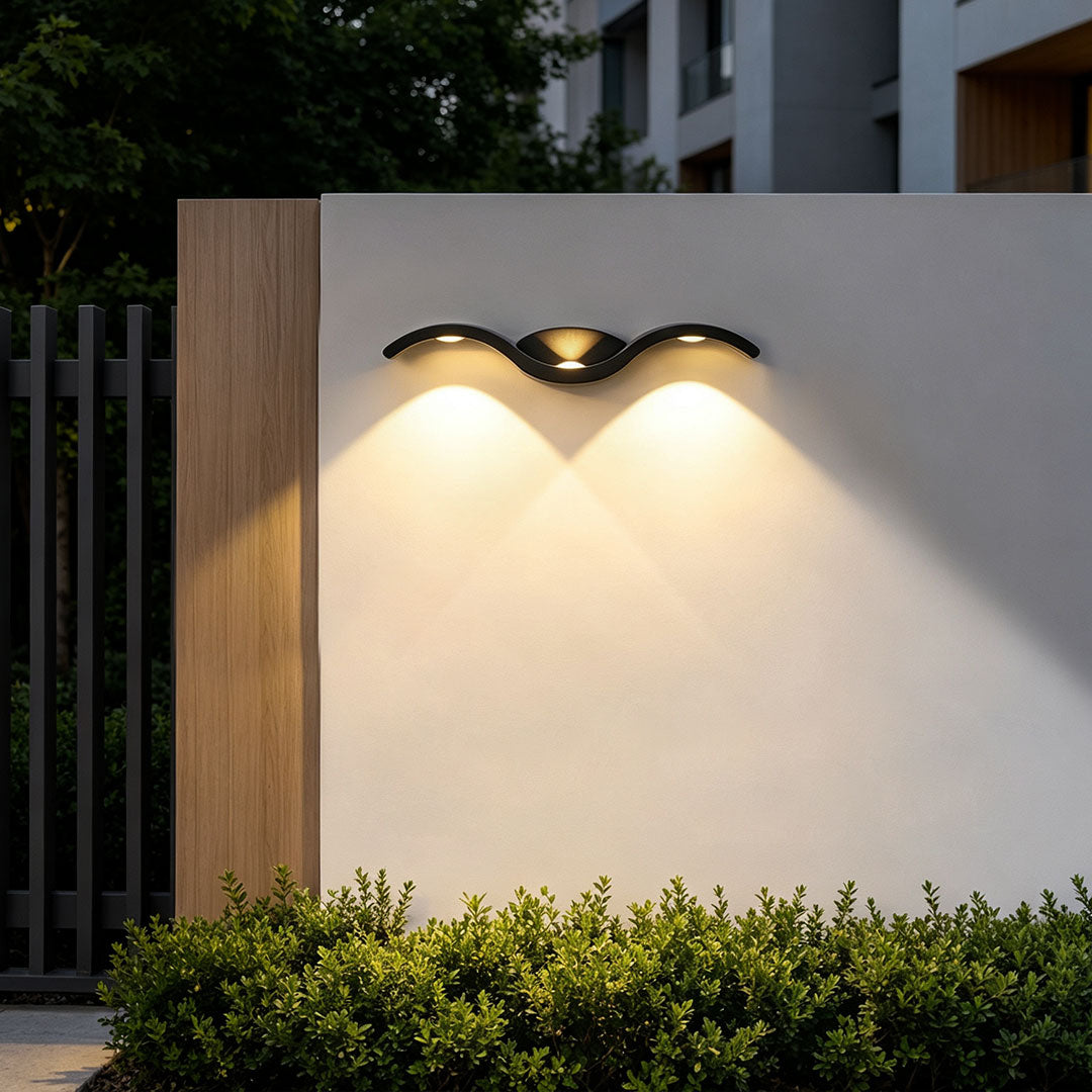 Tidal Wave Up Down Wall Sconce | Modern Die-Cast Aluminum LED Wall Light, Indoor and Outdoor