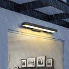 Argus Modern Linear Outdoor Wall Light | Black Stainless Steel LED Wall Sconce, Waterproof, Motion Sensor Option