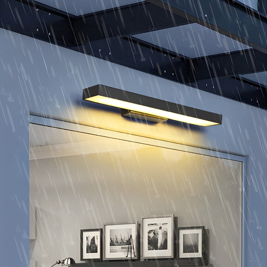 Argus Modern Linear Outdoor Wall Light | Black Stainless Steel LED Wall Sconce, Waterproof, Motion Sensor Option